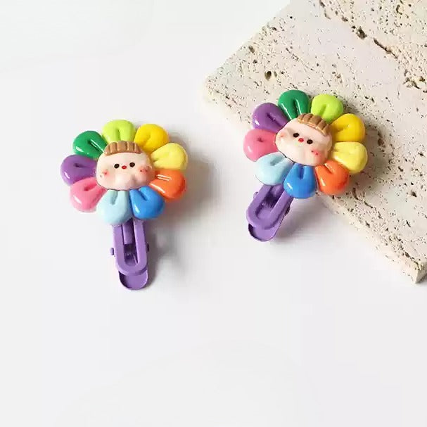 Smiling Girl Hair Clips - 2024 New Cute Bang Clips, Exquisite Side Clips and Hairpins for Forehair