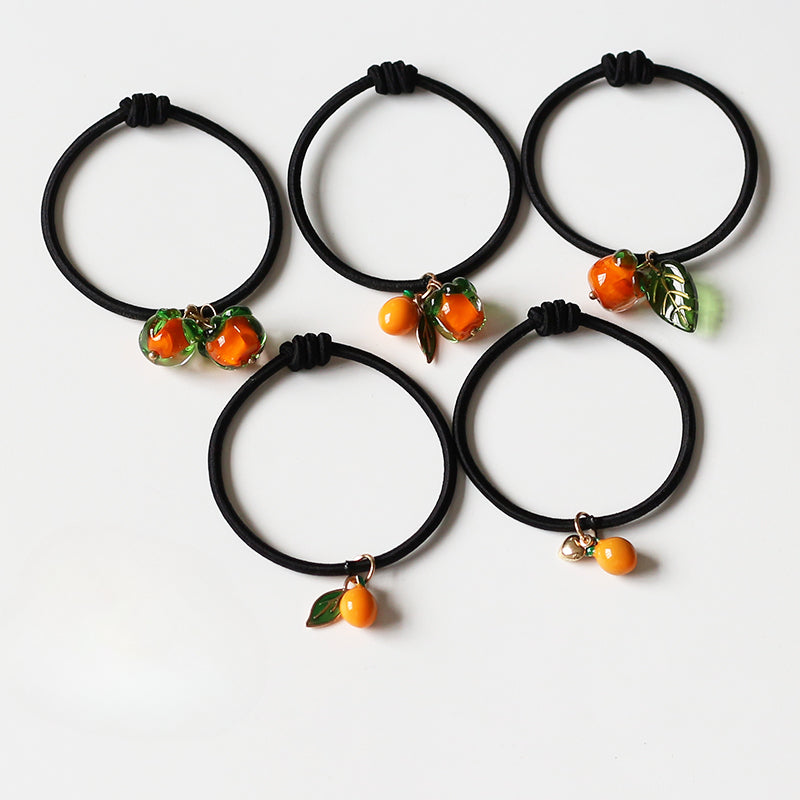 Persimmon Wish Bracelet Hair Tie - Cute Trendy Lucky Hair Accessory, New Simple and Elegant Small Elastic Hair Band