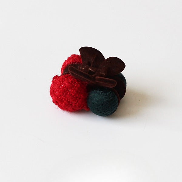 Cherry Pom-Pom Hair Clips, Cute And Stylish For Women To Style Hair In Winter