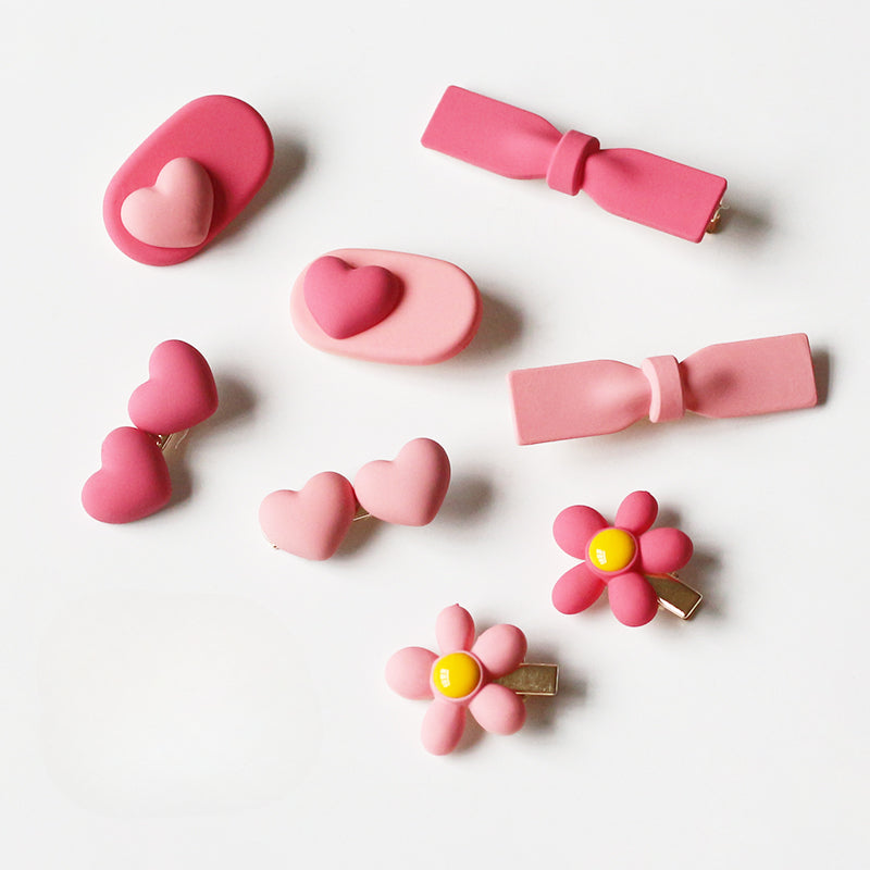 Pink Hair Clip Cute Side Accessory Playful Design For Women Girly Hairpin