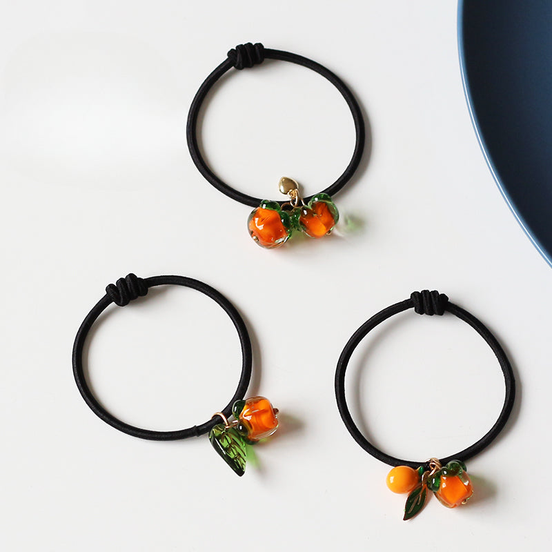 Persimmon Wish Bracelet Hair Tie - Cute Trendy Lucky Hair Accessory, New Simple and Elegant Small Elastic Hair Band