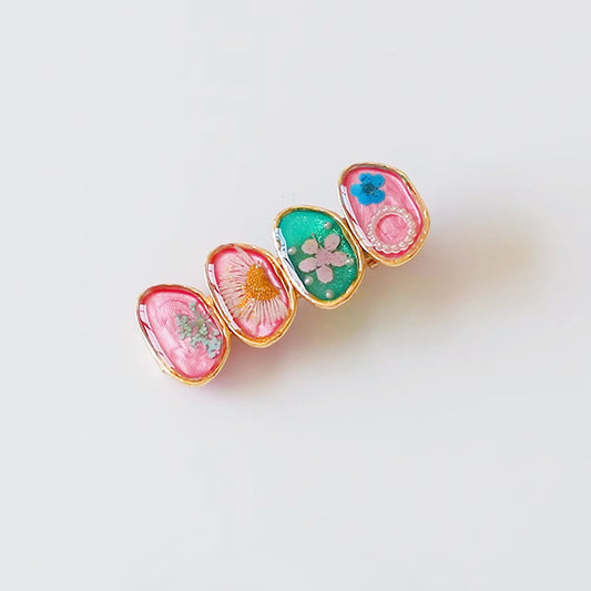 4-Piece Forest-Style Glazed Hairpin Retro Bangs Clip 2024 New Delicate Edge Clip Duckbill Hair Clip