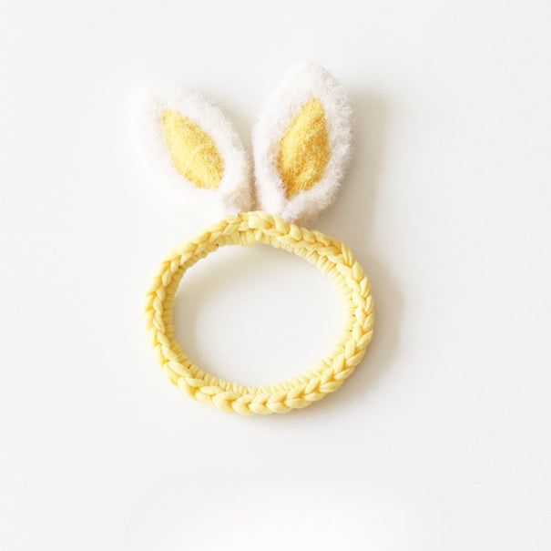 Fuzzy Bunny Ear Hair Tie Sweet Cute Rabbit Ponytail Band Hair Accessory
