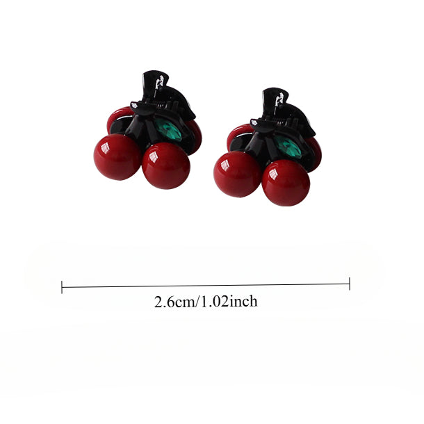 Cherry Small Claw Clip for Women, 2024 New High-end Hair Clip, Back-of-the-head Clip for Half-up Hairstyles with Thin Hair