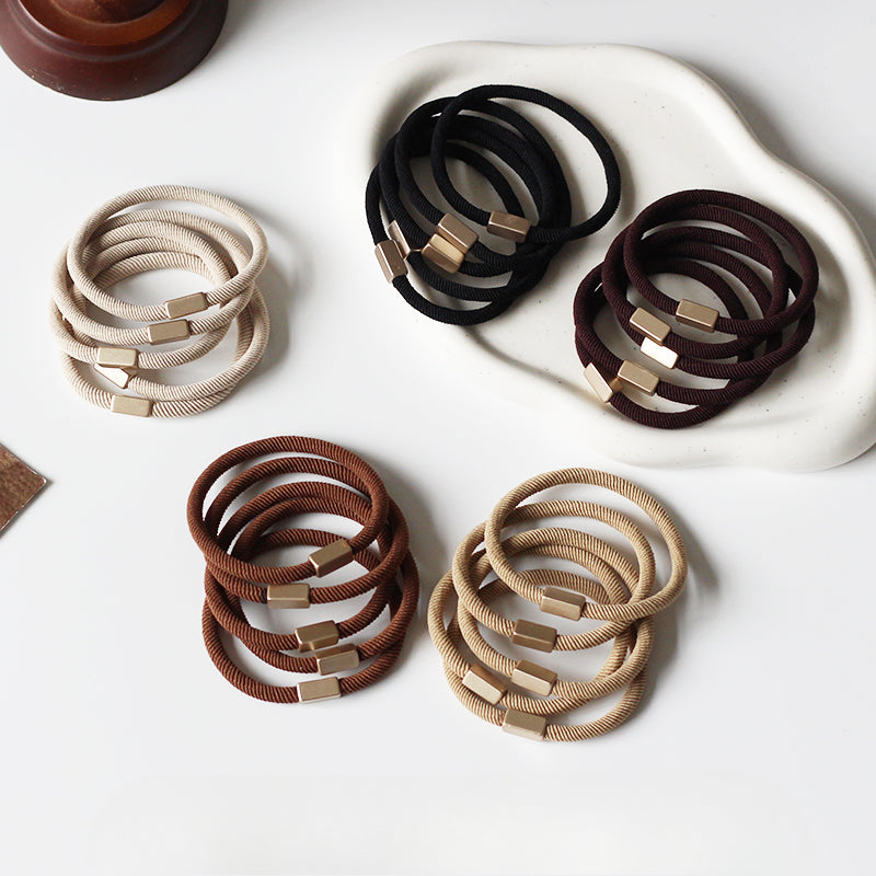 Set Of Five Hair Ties, Trendy And Durable For Women To Tie Hair
