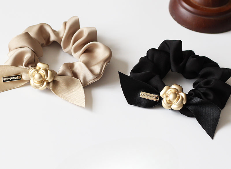 Camellia Hair Tie Women Elegant Trendy Ponytail Band Bun Hair Accessory
