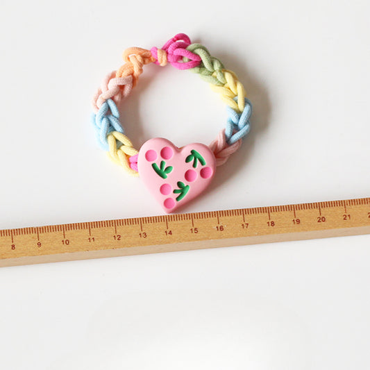 Handwoven Small Elastic Hair Tie - Trendy Elegant Hair Accessory, Cute Japanese and Korean Inspired Bear Hair Band