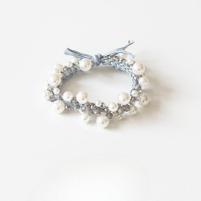 Bracelet Hair Ties - Elegant Beaded Elastic Bands, Cool Style Pearl Hair Ties, Fresh Ponytail Accessories