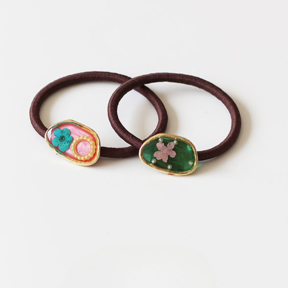 Amber Flower Hair Ties, High-Elasticity And Durable For Women To Tie Hair
