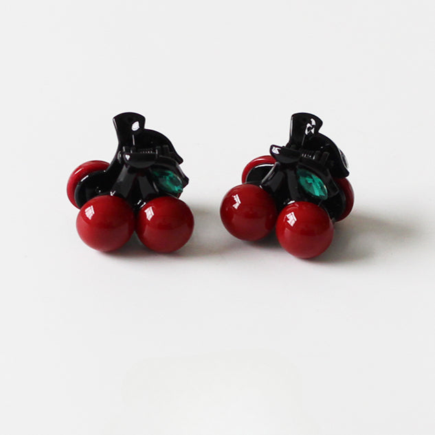 Cherry Small Claw Clip for Women, 2024 New High-end Hair Clip, Back-of-the-head Clip for Half-up Hairstyles with Thin Hair