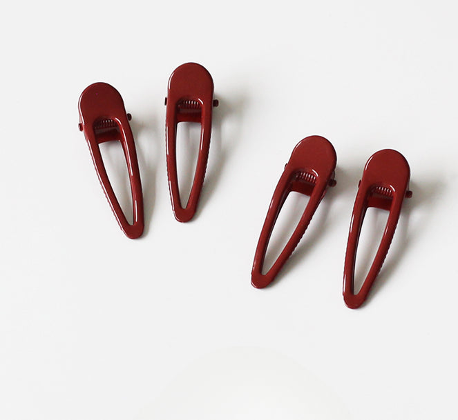 Red Hair Clip, New Sweet Side Bangs and Forehead Clip, Duckbill Hairpin for Short Hair