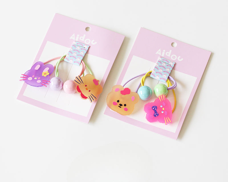 Cute Animal Hair Ties - 2024 New Cartoon Hair Bands, High Elasticity Durable Elastic Bands for Tying Hair