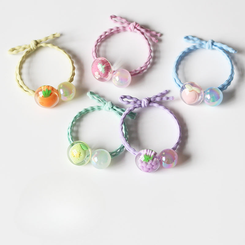 Crystal Fruit Hair Tie, 2024 New High-end Stylish Hair Accessory, Cute Elastic for Women's Hairstyles