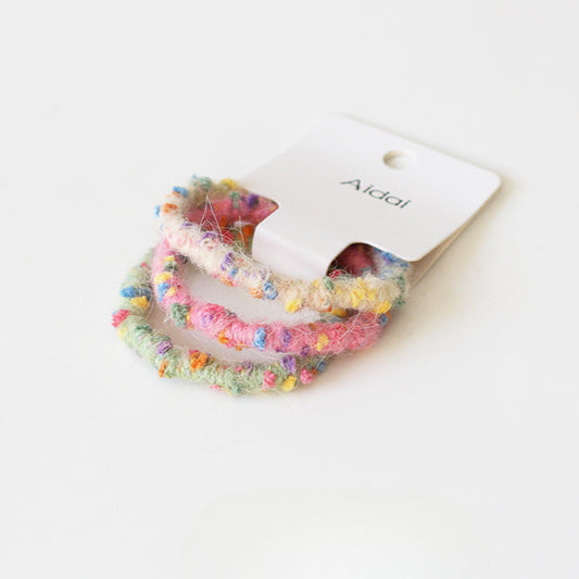 3-Pack Plush Hair Ties - Trendy Elegant Hair Accessory, Elastic Bands for Women's Hair Ties and Holders