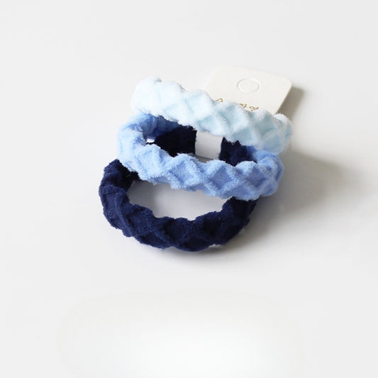 3-Piece Thick High Elasticity Jacquard Towel Loop - Seamless Durable Hair Ties, Elastic Bands, and Simple Hair Holders