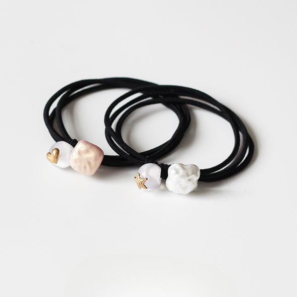 Beaded Hair Tie - Trendy Women's Elegant Hair Accessory, Simple High Elasticity Durable Elastic Band for Tying Hair