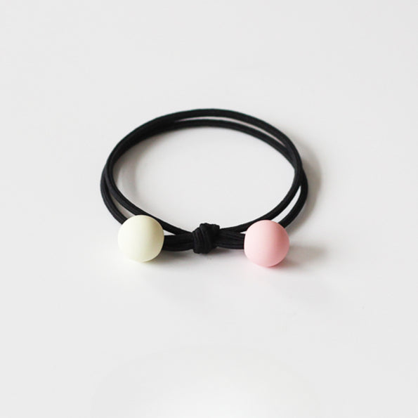 Dual-Tone Pearl Hair Tie, Cute And Durable Elastic Hair Accessory.