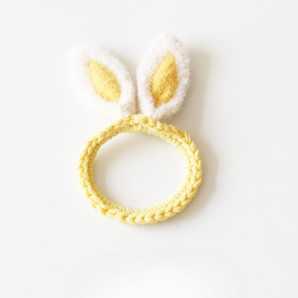 Fuzzy Bunny Ear Hair Tie Sweet Cute Rabbit Ponytail Band Hair Accessory