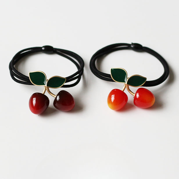 Cute Hair Tie With Cherry Design Stylish Hairband For Women Perfect For Ponytails Inspired By Korean Fashion Trends