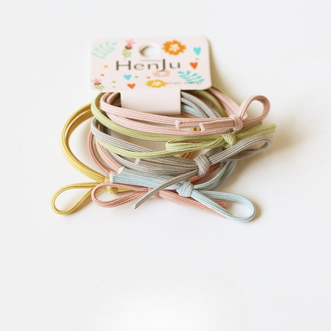 Simple Bow Hair Ties, Sweet And Basic For Girls To Tie Hair Six-Piece Set