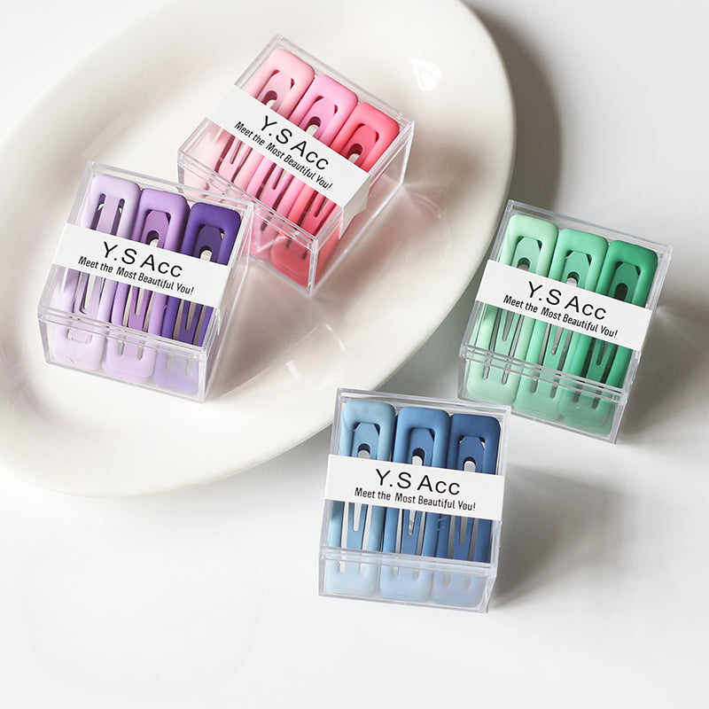 Set Of Nine Gradient Hair Clips, Trendy And Stylish For Women To Style Hair