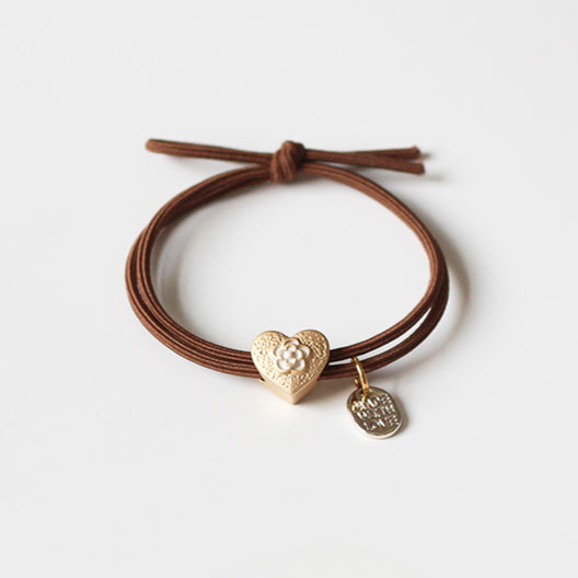 Heart Elastic Hair Tie - Trendy Elegant Hair Holder for Women, Japanese and Korean Inspired Premium Exquisite Hair Accessory