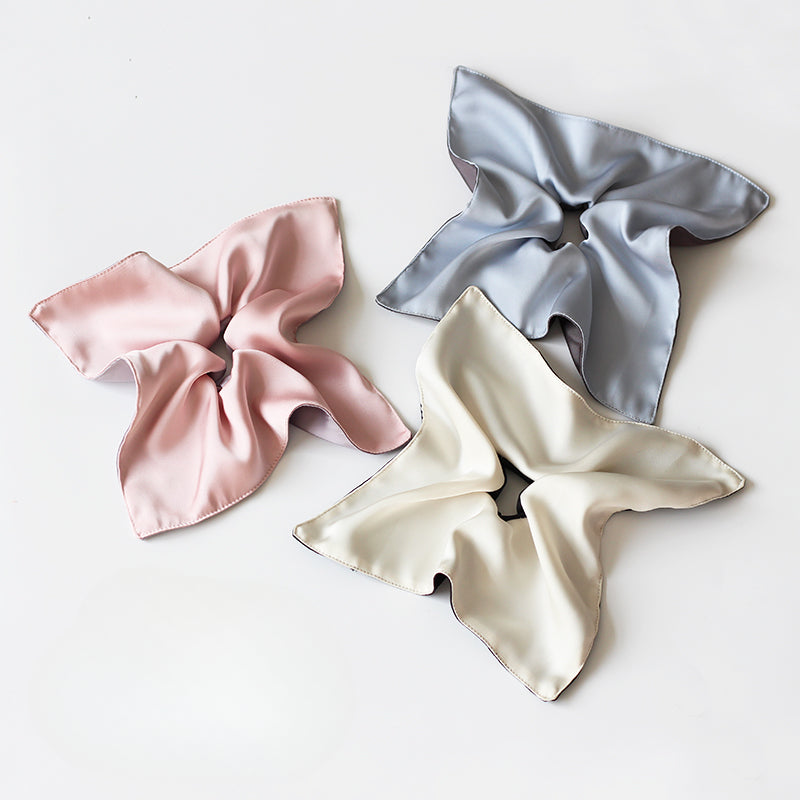 Silk Scarf French Retro Hair Tie - Korean Trendy New Premium Hair Band and Elastic for Women