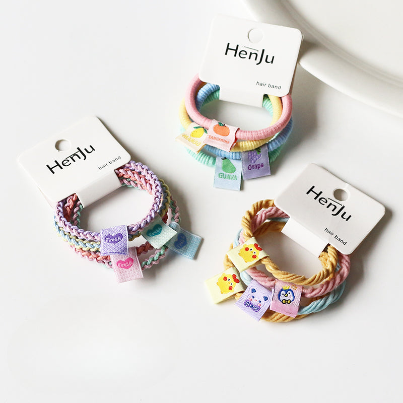Set Of Four Hair Ties, Cream-Colored And Cute For Women To Tie Hair