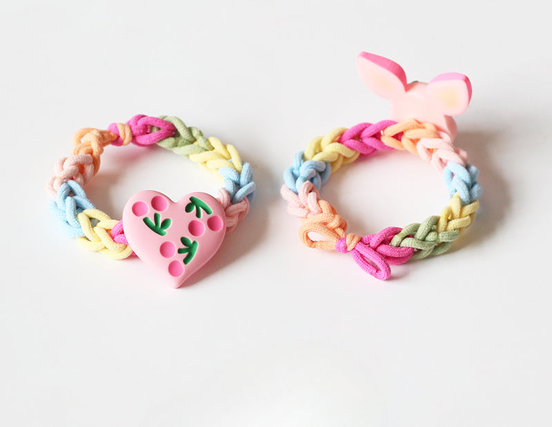 Handwoven Small Elastic Hair Tie - Trendy Elegant Hair Accessory, Cute Japanese and Korean Inspired Bear Hair Band