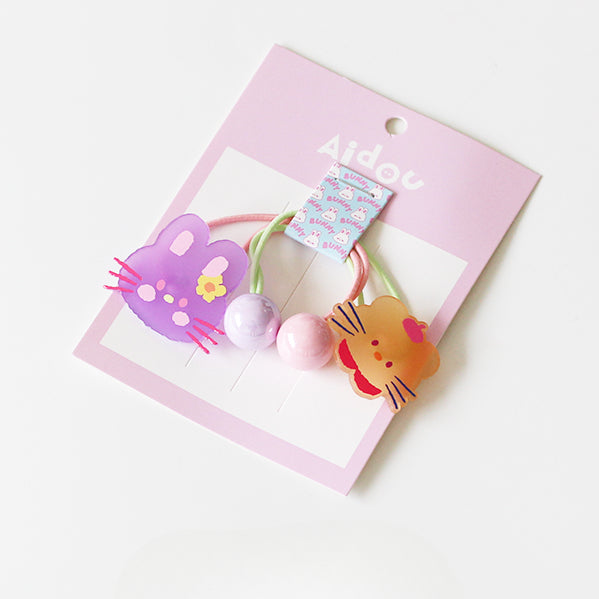 Cute Animal Hair Ties - 2024 New Cartoon Hair Bands, High Elasticity Durable Elastic Bands for Tying Hair