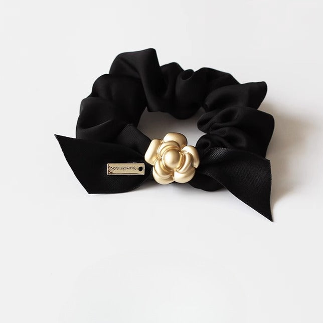 Camellia Hair Tie Women Elegant Trendy Ponytail Band Bun Hair Accessory