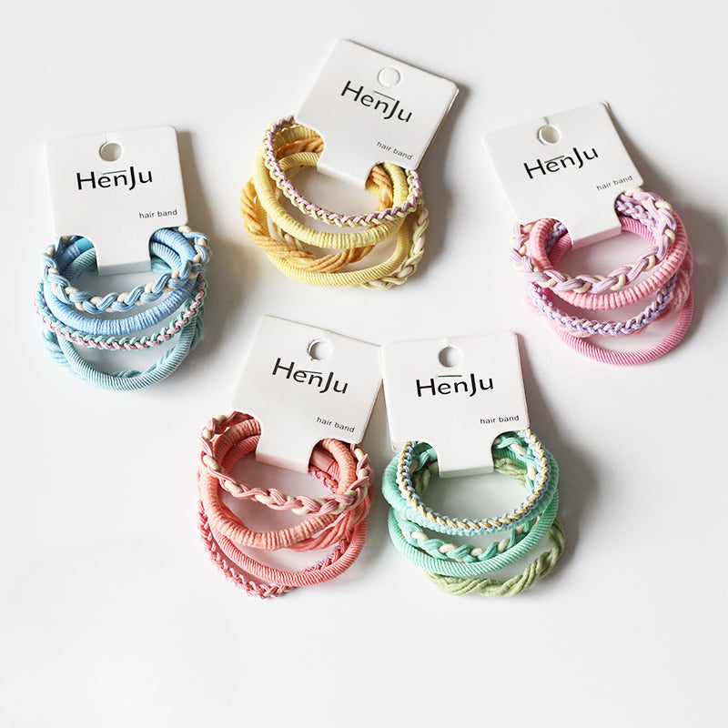 Set Of Five High-Elasticity Hair Ties, Durable And Stylish For Tying Hair