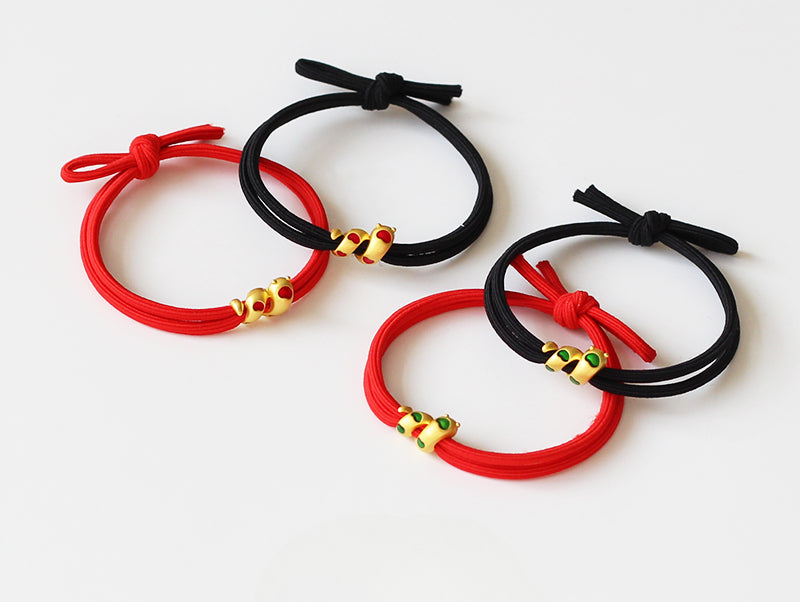 Zodiac Year Snake Hair Tie - New Red Elastic Band for Women's Bun Hairstyles, High Elasticity Festive Hair Accessory