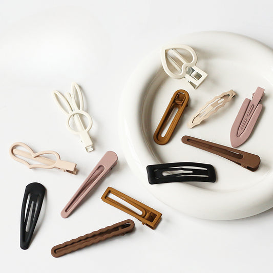 6-Piece Brown Hair Clip Set for Women - Side Clips, 2024 New Minimalist Elegant Hairpins, Bang Clips and Hair Accessories
