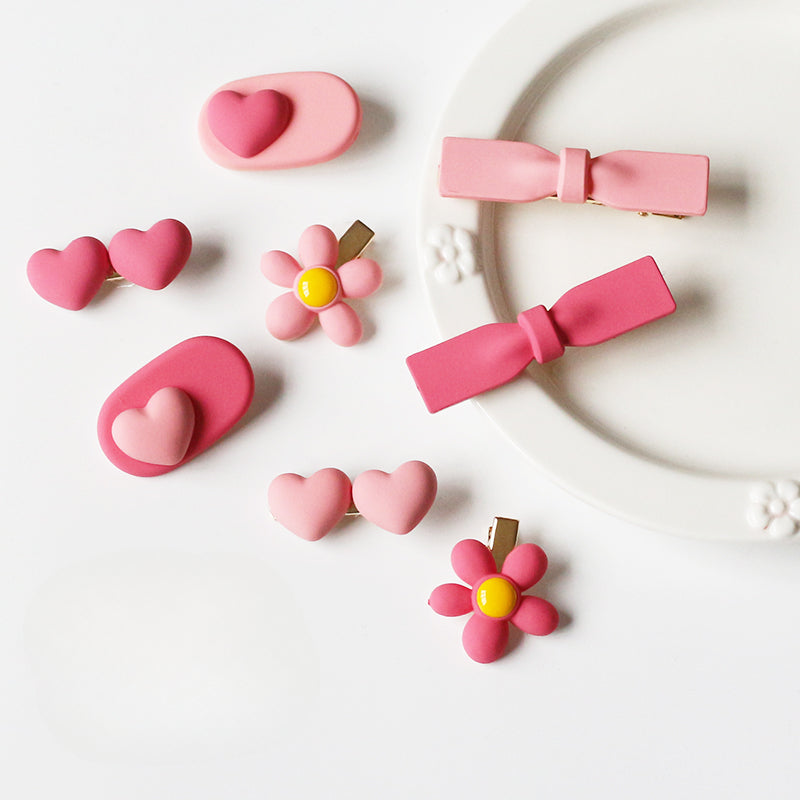 Pink Hair Clip Cute Side Accessory Playful Design For Women Girly Hairpin