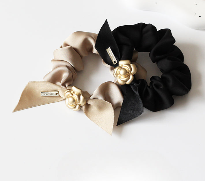Camellia Hair Tie Women Elegant Trendy Ponytail Band Bun Hair Accessory