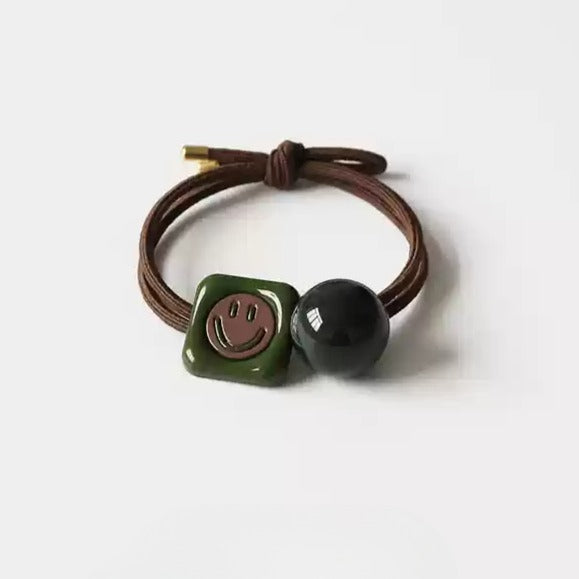Green Ball Hair Ties for Women - 2024 New Premium Elastic Bands for Tying Hair, High Elasticity Durable Hair Loops and Accessories