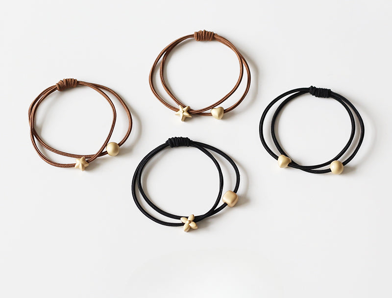 Simple Double-Layer Hair Ties, High-Elasticity And Durable For Women To Tie Hair