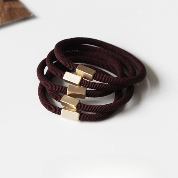 Set Of Five Hair Ties, Trendy And Durable For Women To Tie Hair
