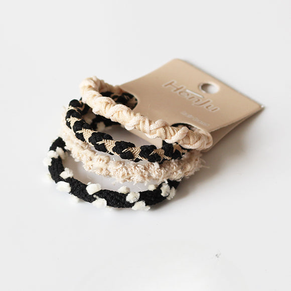 Four-Pack Brown Plush Hair Tie - Women's Autumn/Winter Trendy Elegant Hair Band, 2023 New Elastic Band for Tying Hair