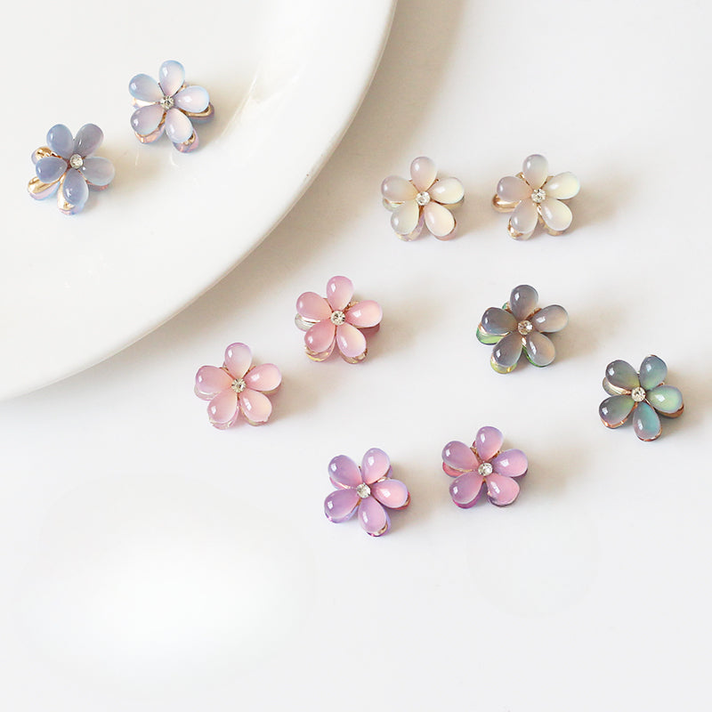 Faux Crystal Mini Claw Clips - Trendy Elegant Small Shark Clips, Bang Clips and Hair Accessories