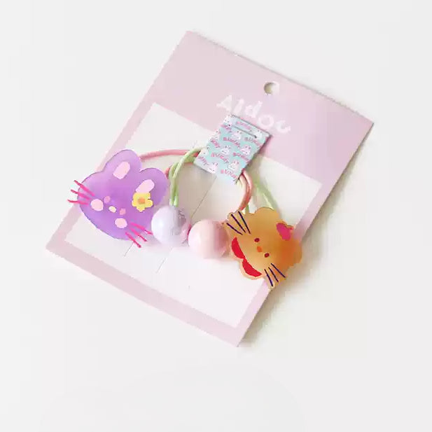 Cute Animal Hair Ties - 2024 New Cartoon Hair Bands, High Elasticity Durable Elastic Bands for Tying Hair
