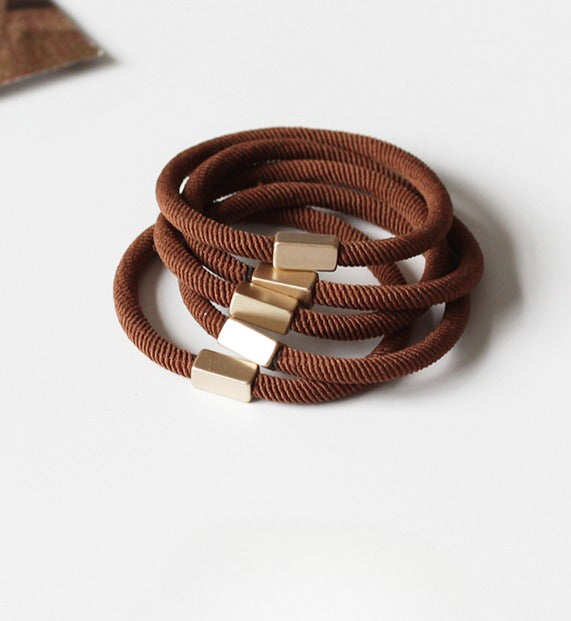 Set Of Five Hair Ties, Trendy And Durable For Women To Tie Hair