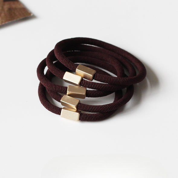 Set Of Five Hair Ties, Trendy And Durable For Women To Tie Hair