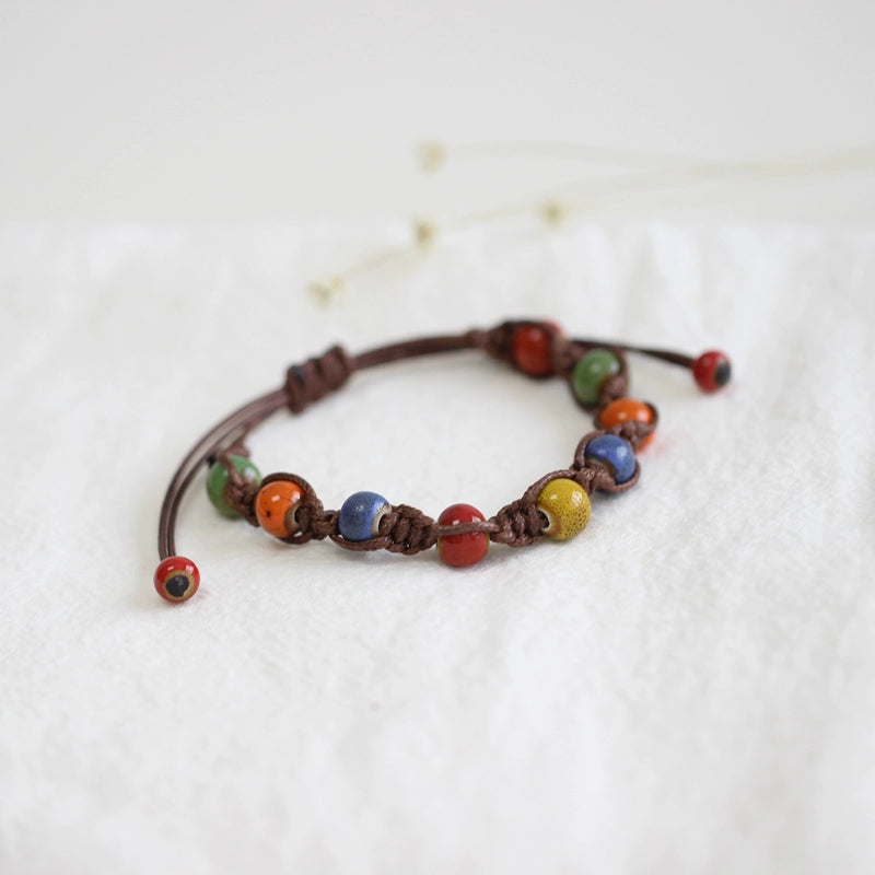 Handwoven Jingdezhen Couple Bracelets - Vintage Porcelain Jewelry