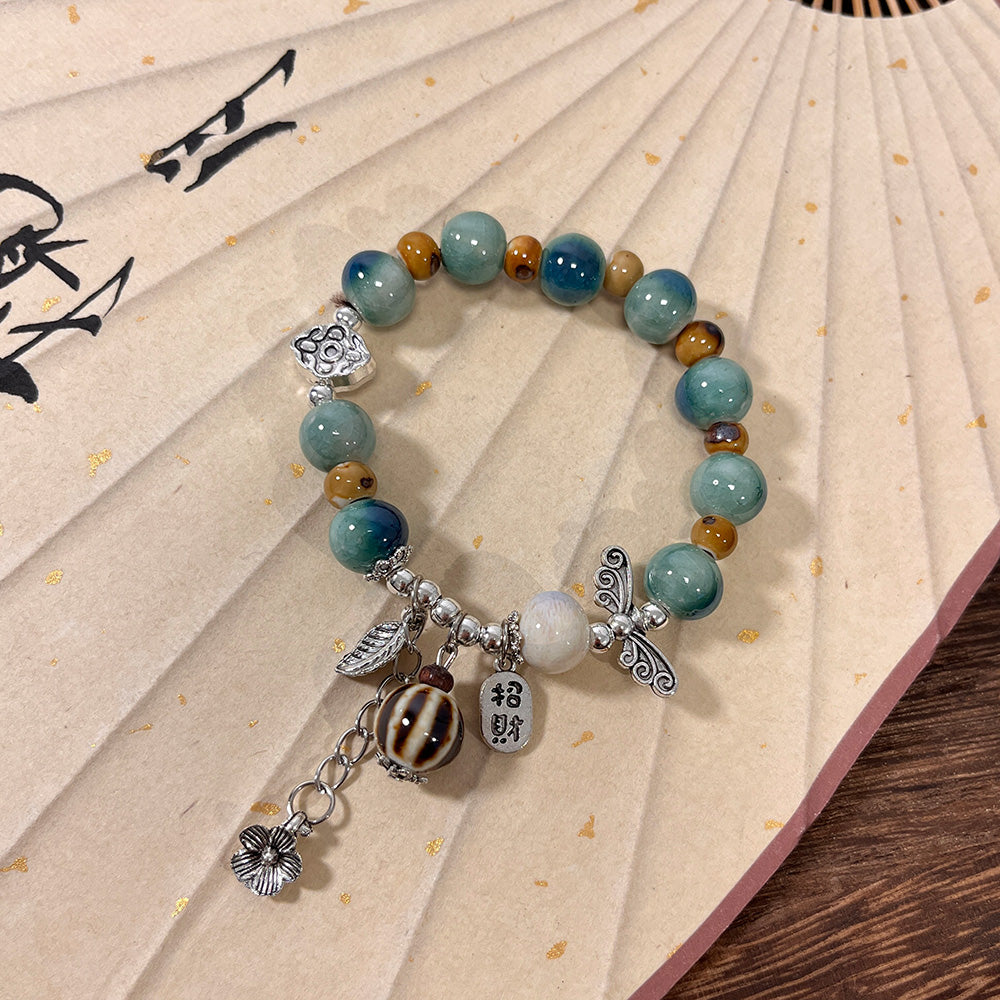 Porcelain Bead Bracelet for Women - Artistic and Fresh Chinese-style Friendship Bracelet