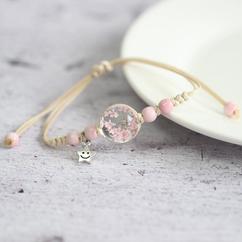 Glass Terrarium Bracelet - Preserved Flower Jewelry