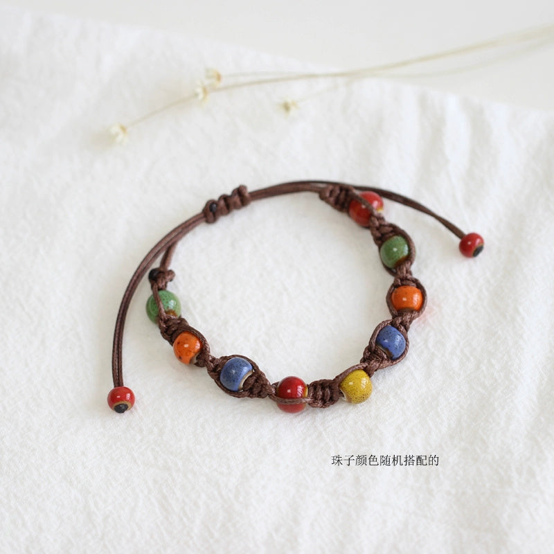 Handwoven Jingdezhen Couple Bracelets - Vintage Porcelain Jewelry