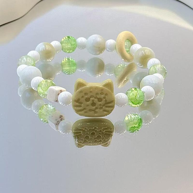 Porcelain Bead Bracelet - A Cute and Sweet Accessory, Featuring a Retro and Instagrammable Style, Perfect for Couples.