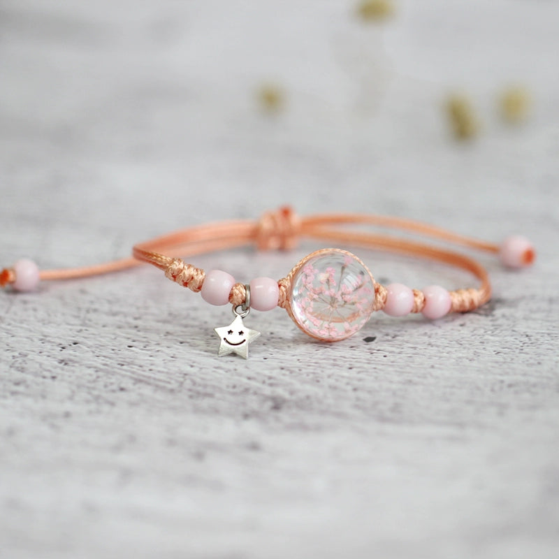 Glass Terrarium Bracelet - Preserved Flower Jewelry